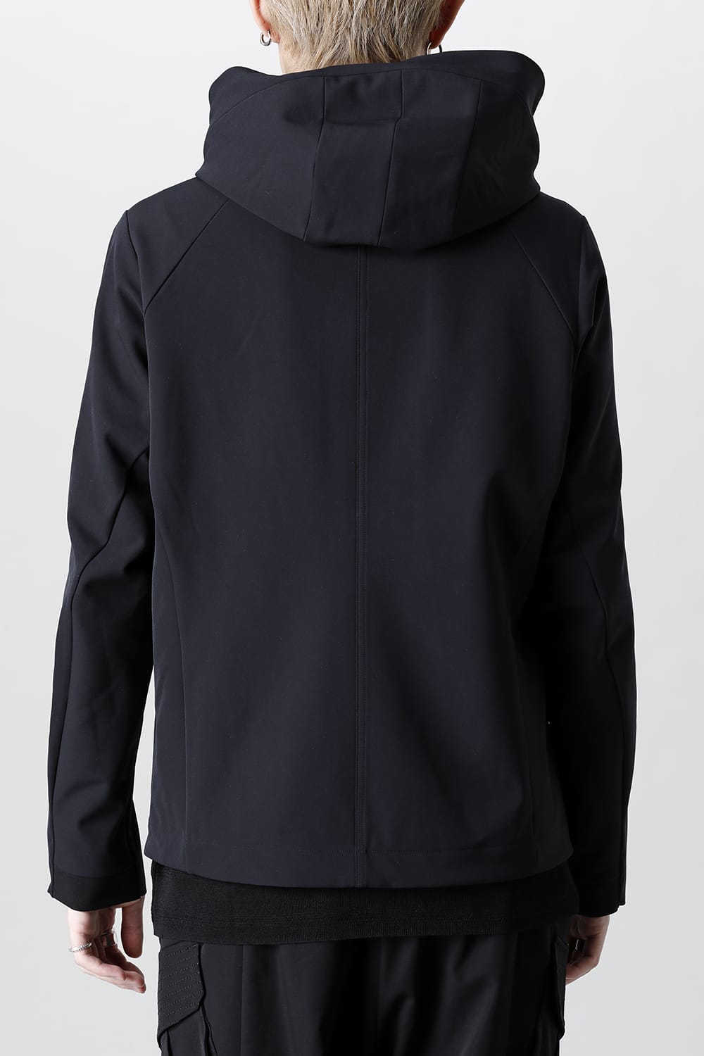 Hooded jacket merino wool jersey bonding
