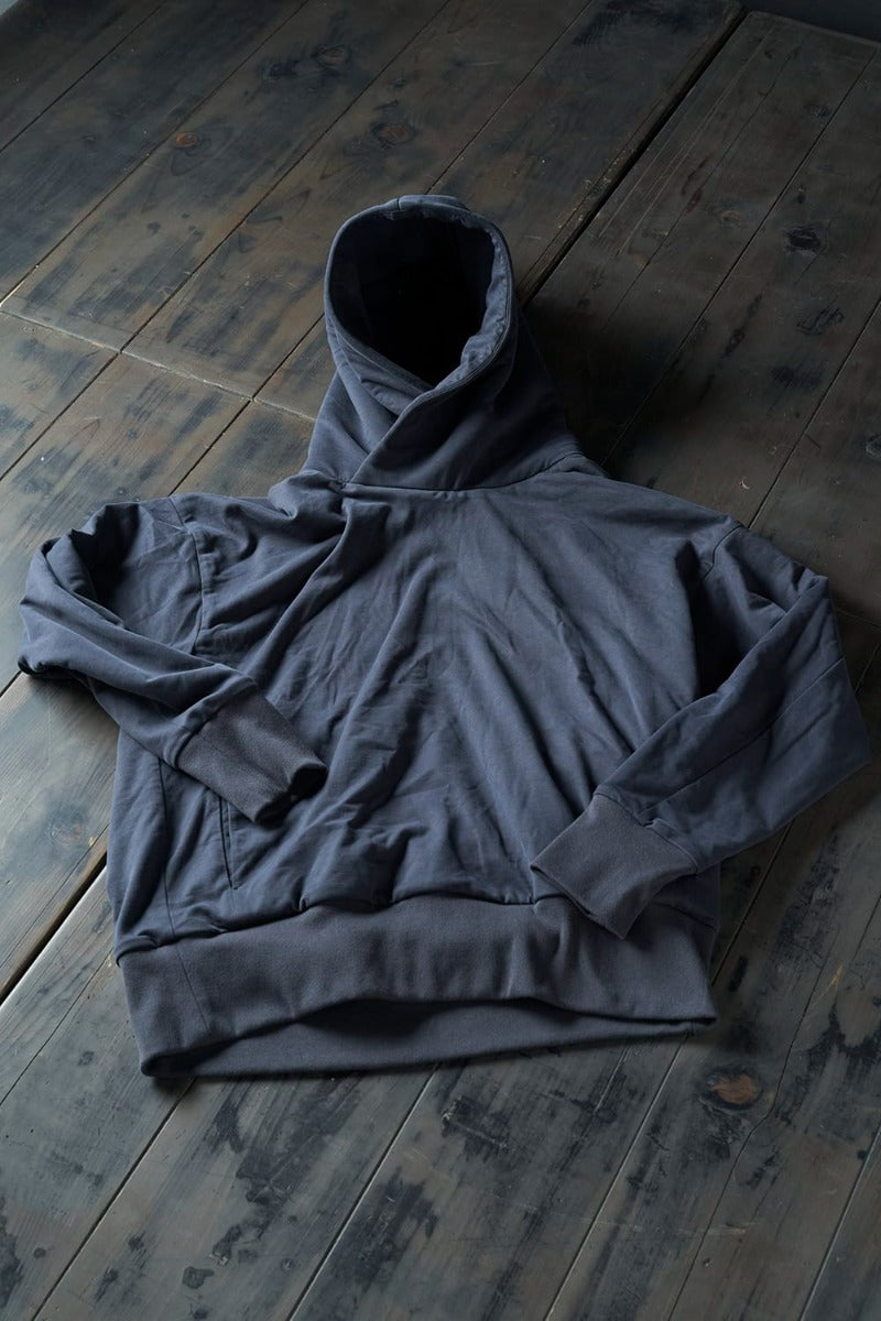 Hooded pullover cotton jersey  Blue Gray
