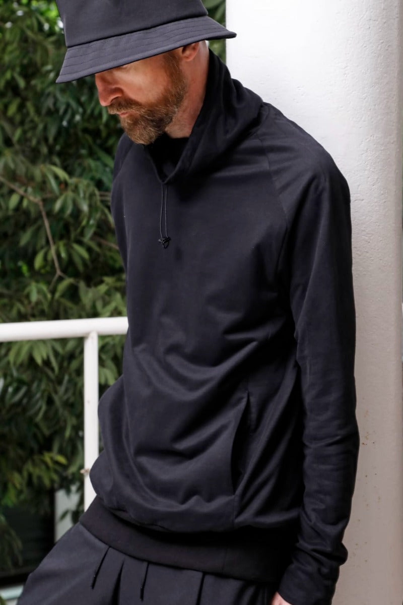 Hight neck pullover cotton jersey  Used Black