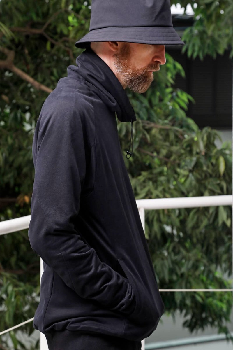 Hight neck pullover cotton jersey  Used Black