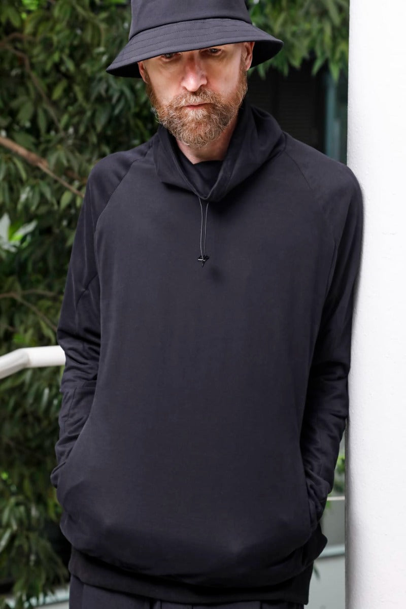 Hight neck pullover cotton jersey  Used Black