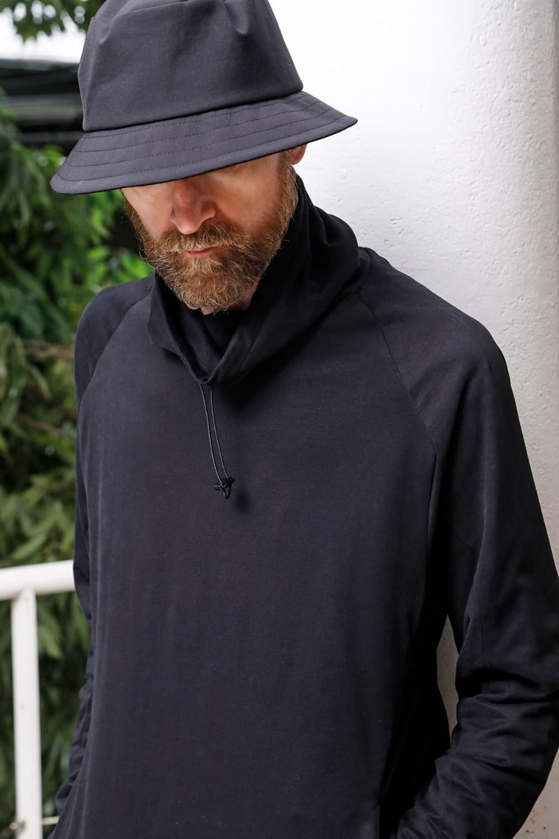 Hight neck pullover cotton jersey  Used Black