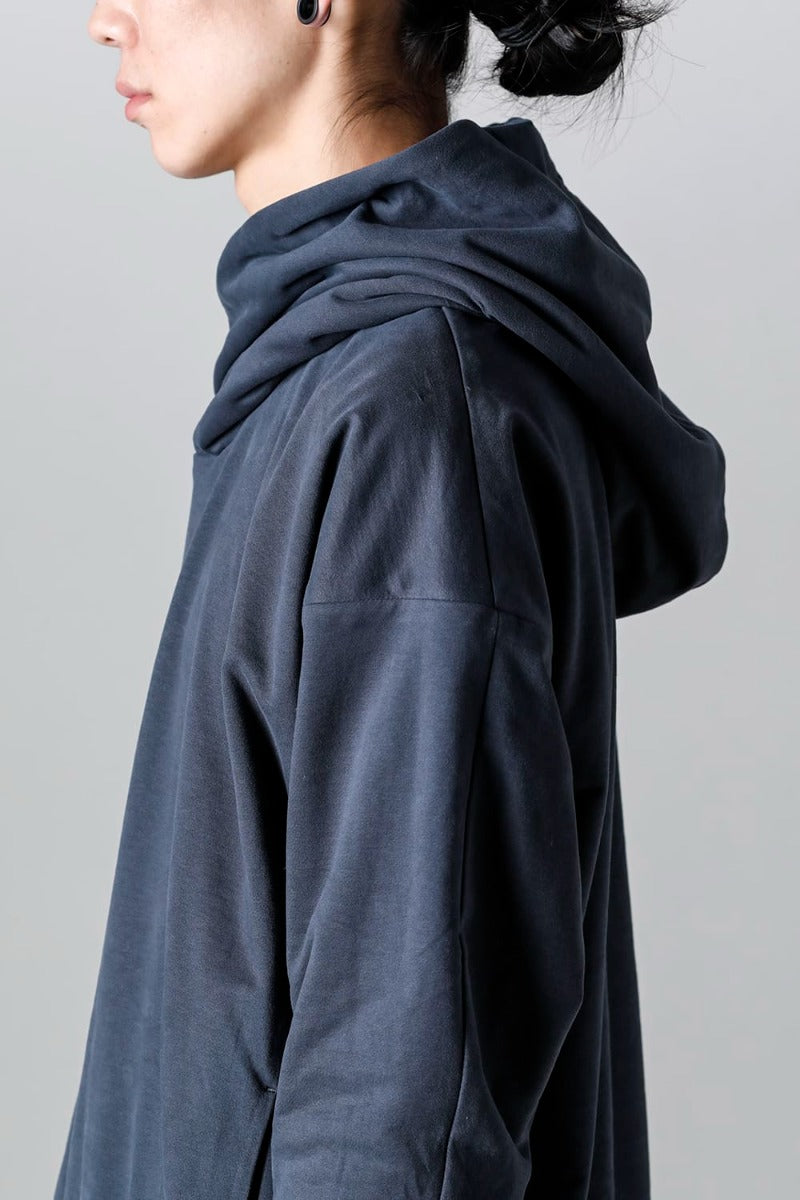 Hooded pullover cotton jersey  Blue Gray