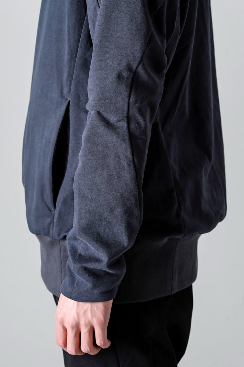 Hight neck pullover cotton jersey  Blue Gray