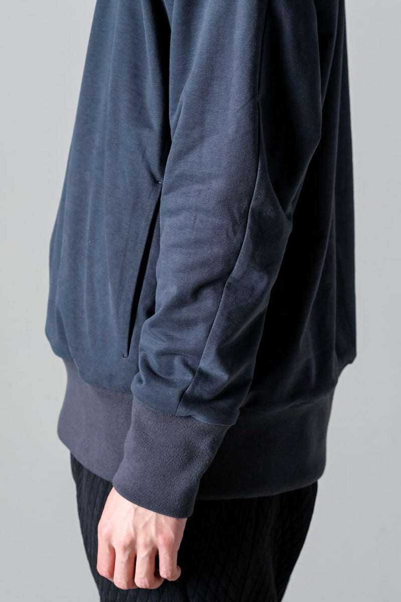 Hooded pullover cotton jersey  Blue Gray
