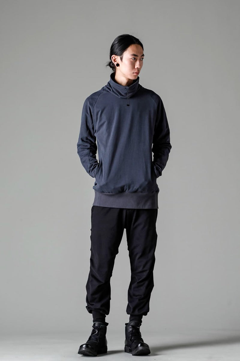Hight neck pullover cotton jersey  Blue Gray