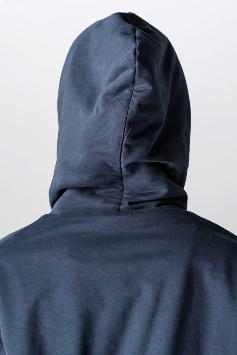 Hooded pullover cotton jersey  Blue Gray