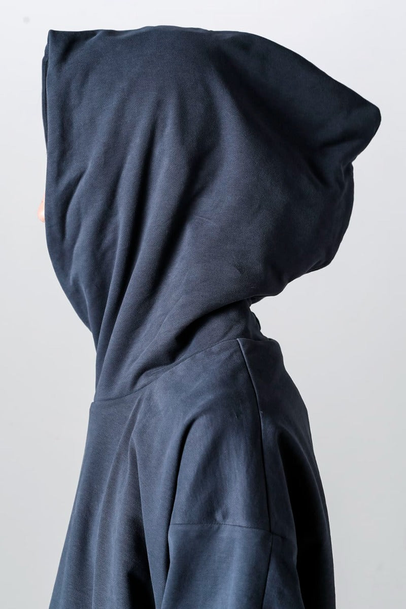 Hooded pullover cotton jersey  Blue Gray