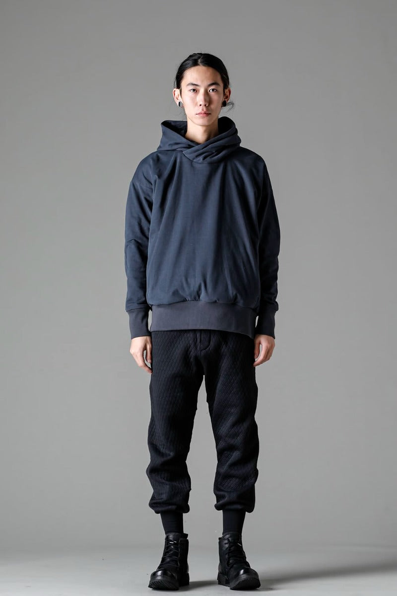 Hooded pullover cotton jersey  Blue Gray