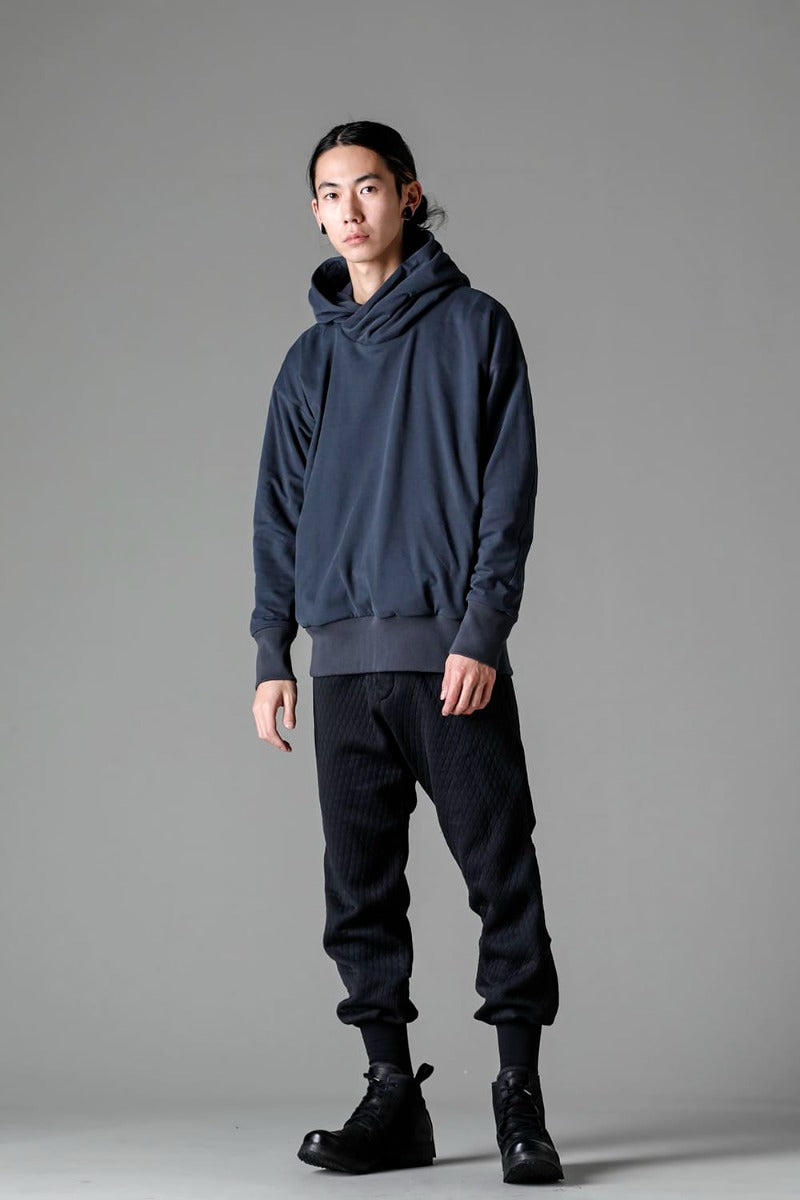 Hooded pullover cotton jersey  Blue Gray