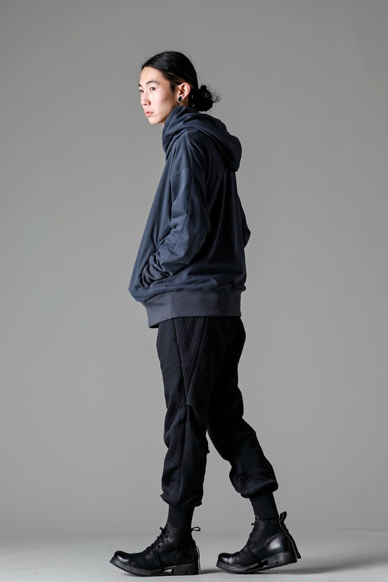 Hooded pullover cotton jersey  Blue Gray