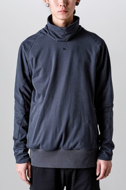 Hight neck pullover cotton jersey  Blue Gray