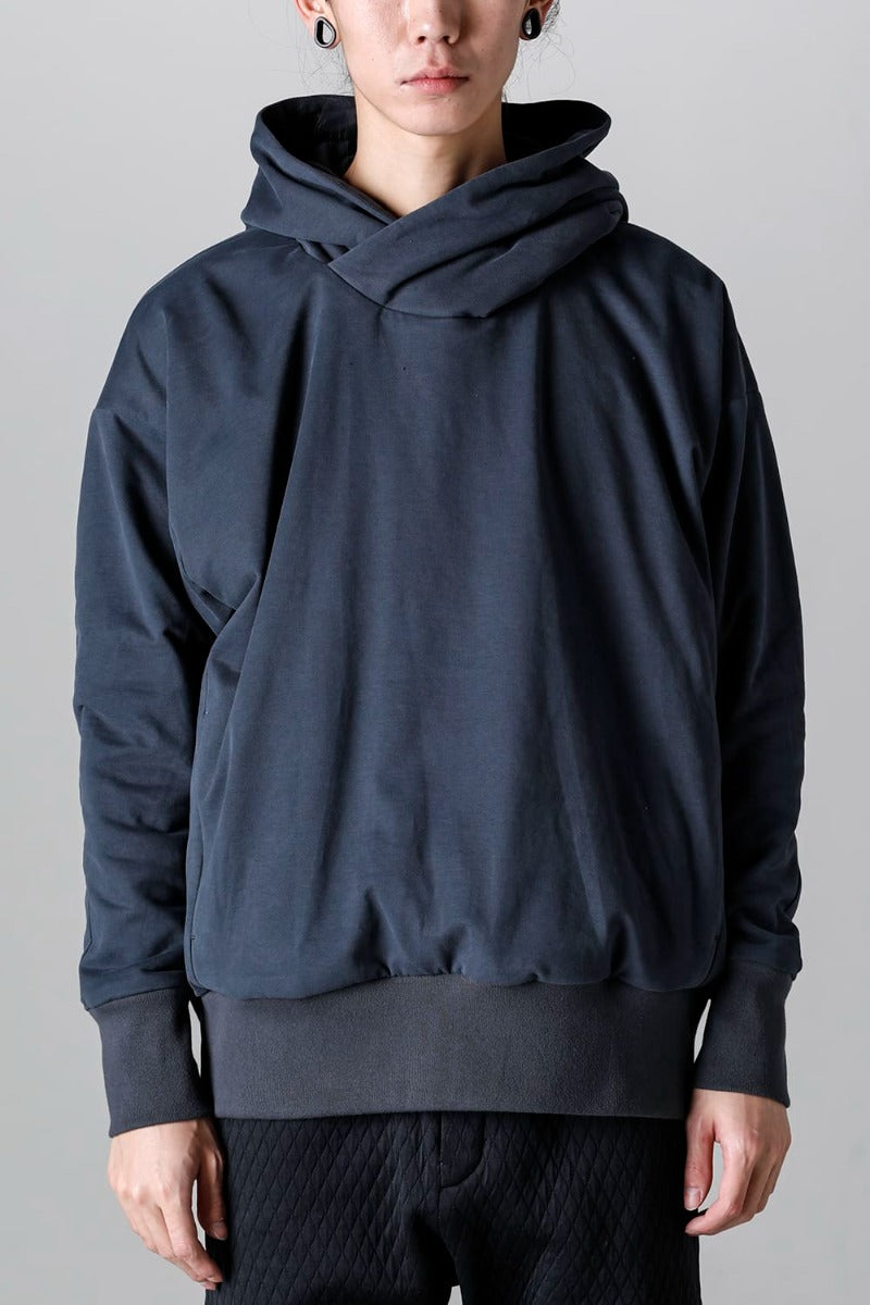 Hooded pullover cotton jersey  Blue Gray