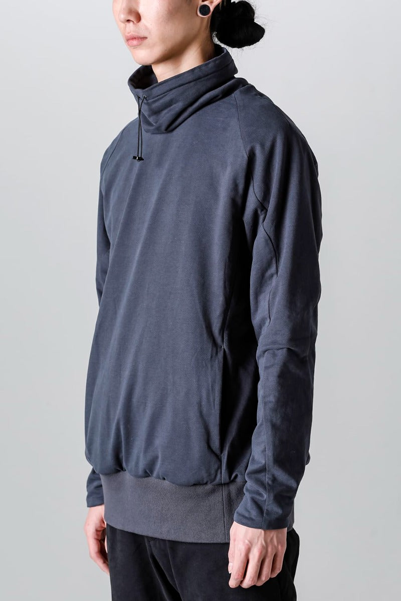 Hight neck pullover cotton jersey  Blue Gray