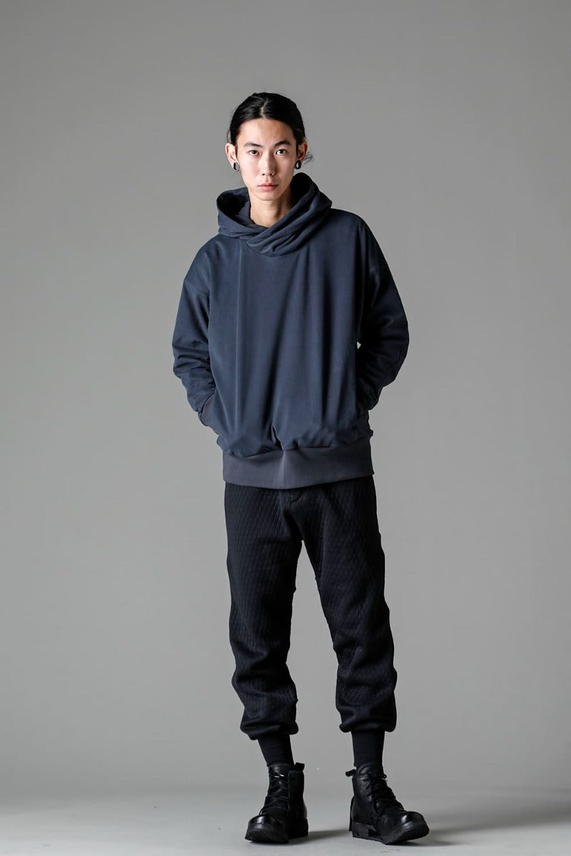 Hooded pullover cotton jersey  Blue Gray
