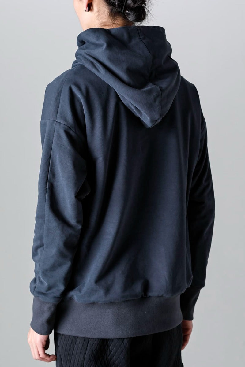 Hooded pullover cotton jersey  Blue Gray