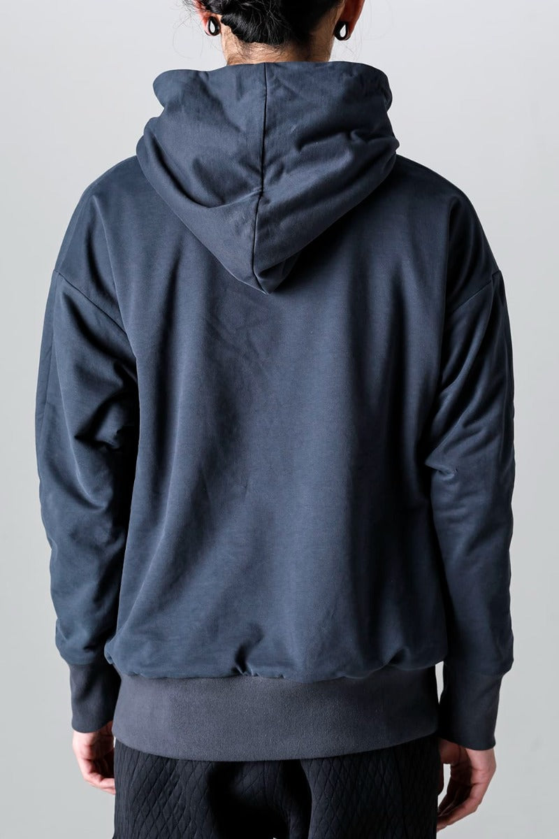 Hooded pullover cotton jersey  Blue Gray