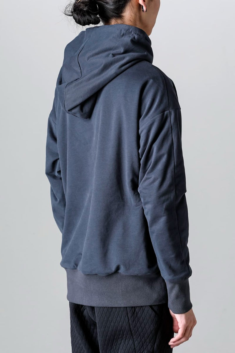 Hooded pullover cotton jersey  Blue Gray