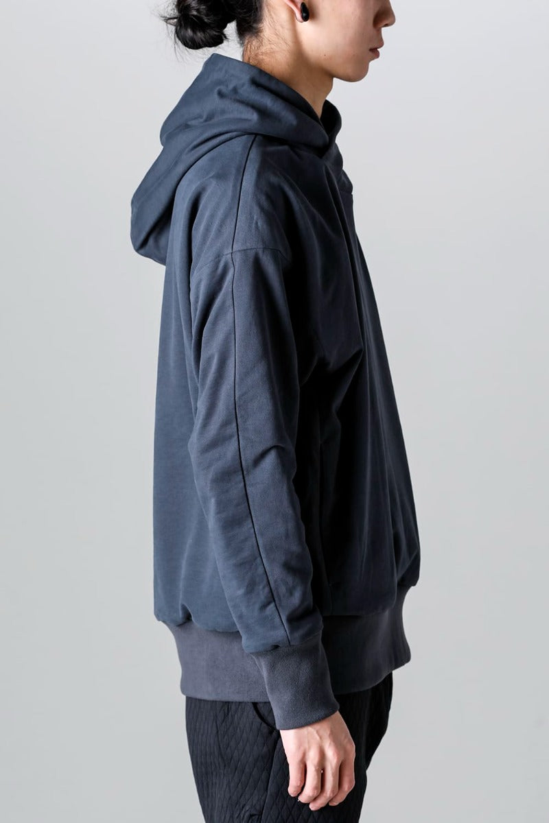 Hooded pullover cotton jersey  Blue Gray