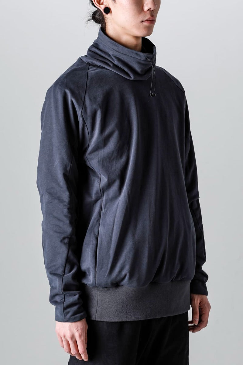 Hight neck pullover cotton jersey  Blue Gray