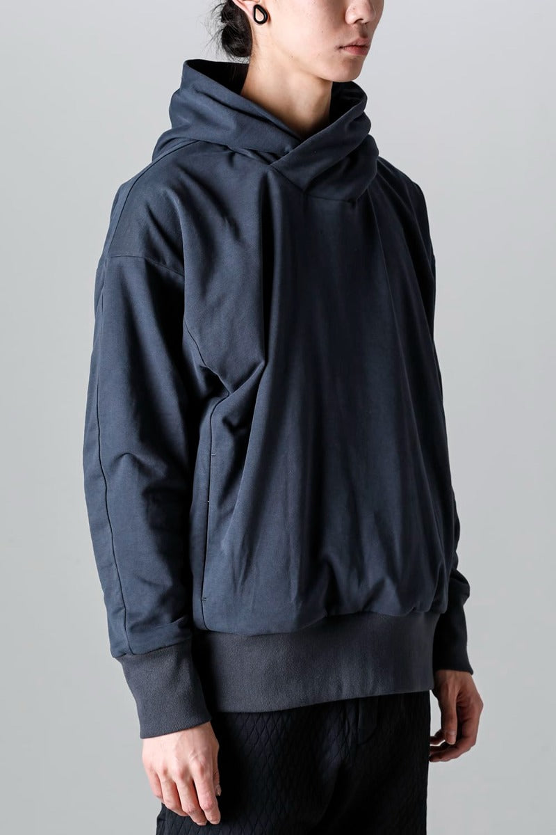 Hooded pullover cotton jersey  Blue Gray