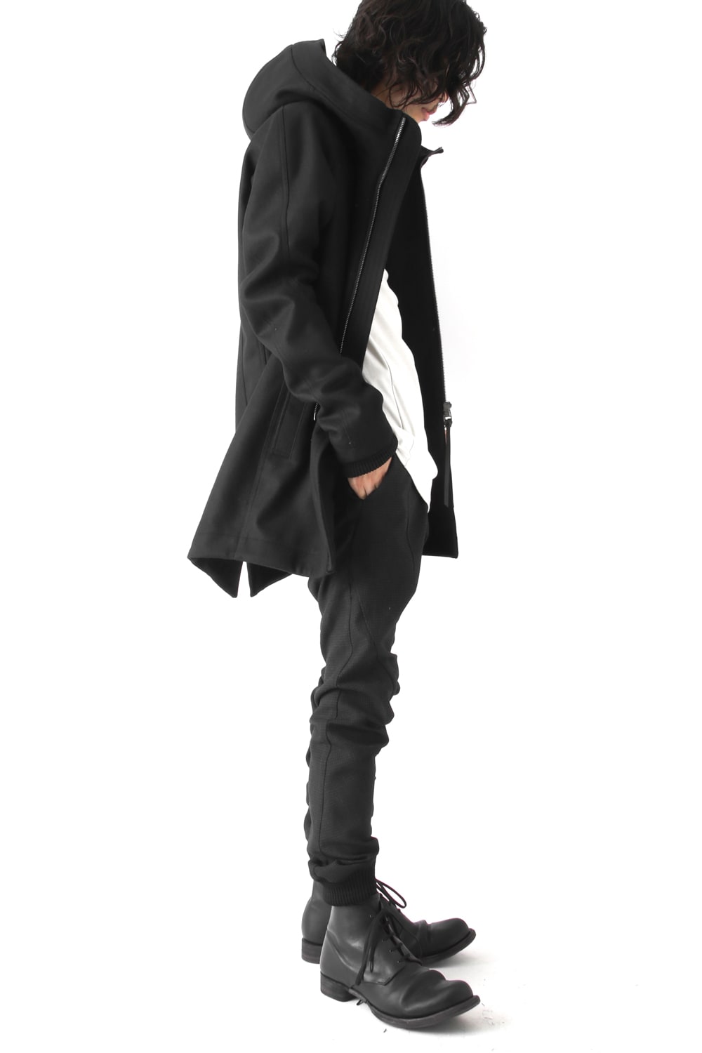 Hooded Coat Cashmere Melton