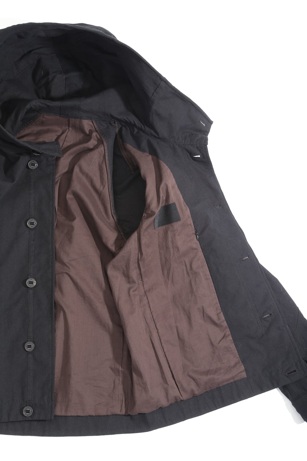Hooded jacket cotton / nylon Black