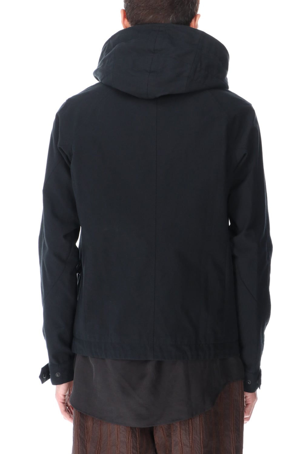 Hooded jacket cotton / nylon Black
