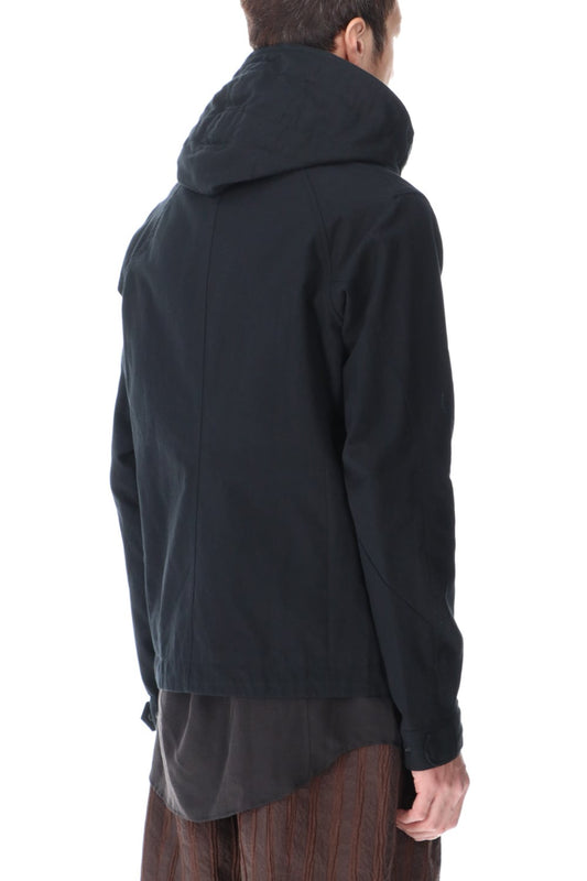 Hooded jacket cotton / nylon Black