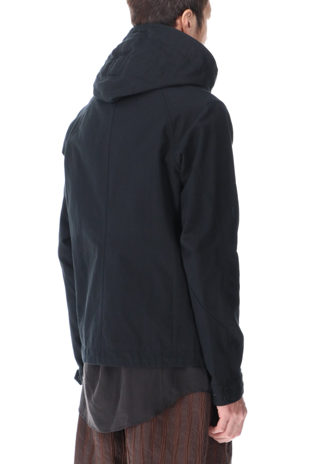 Hooded jacket cotton / nylon Black