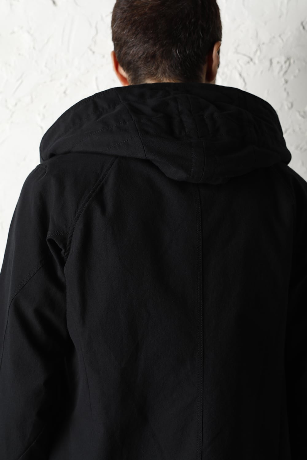Hooded jacket cotton / nylon Black