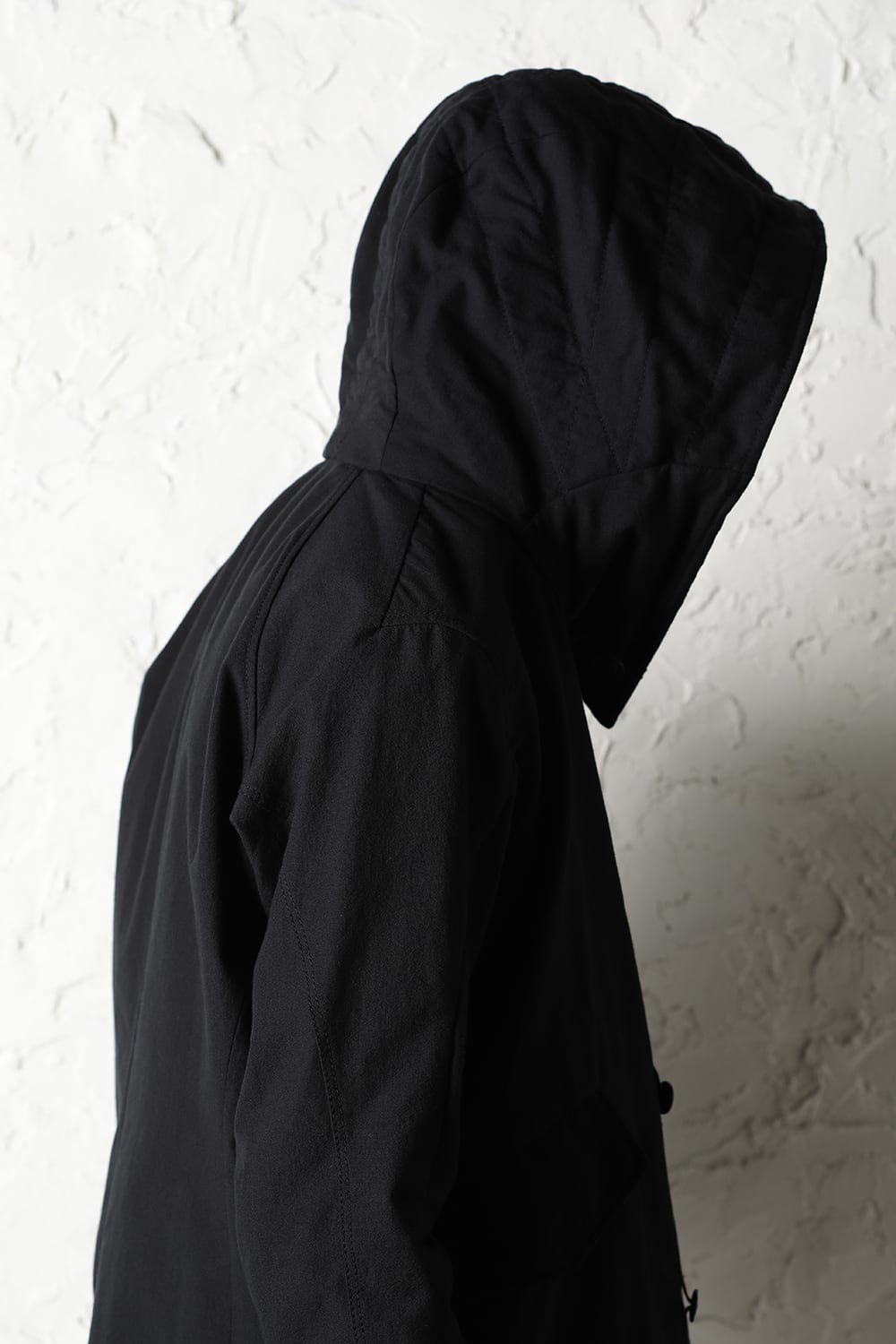 Hooded jacket cotton / nylon Black