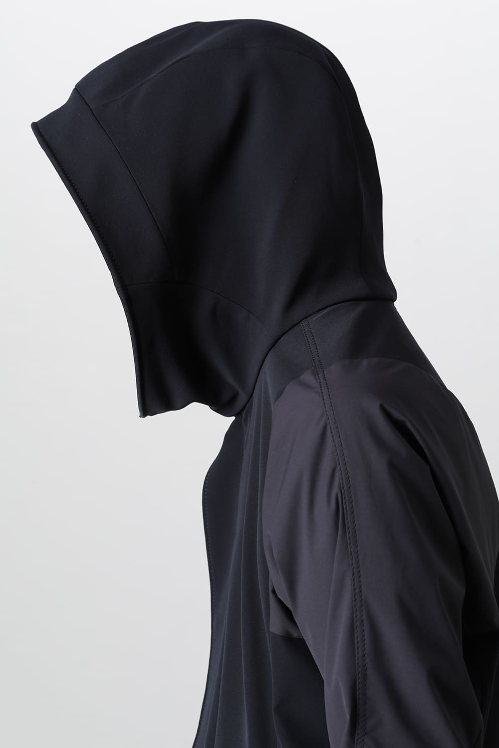 Hooded jacket merino wool jersey bonding