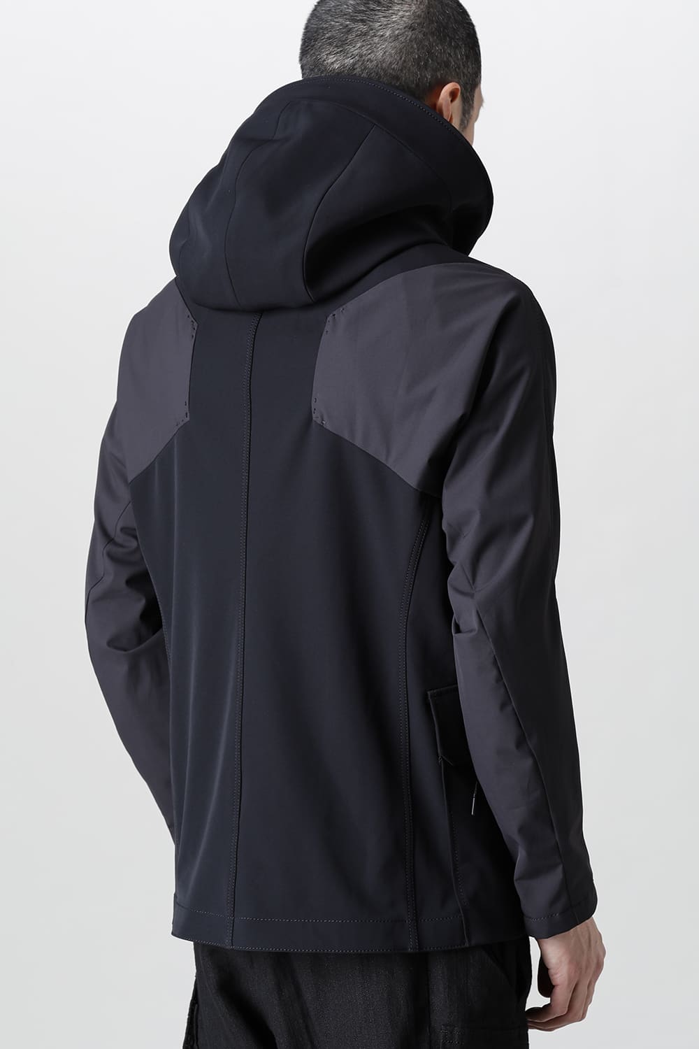 Hooded jacket merino wool jersey bonding