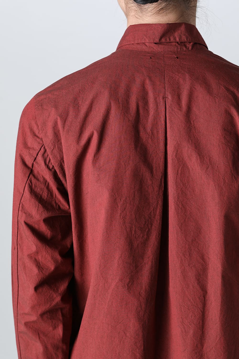 fly front shirt wine red - A