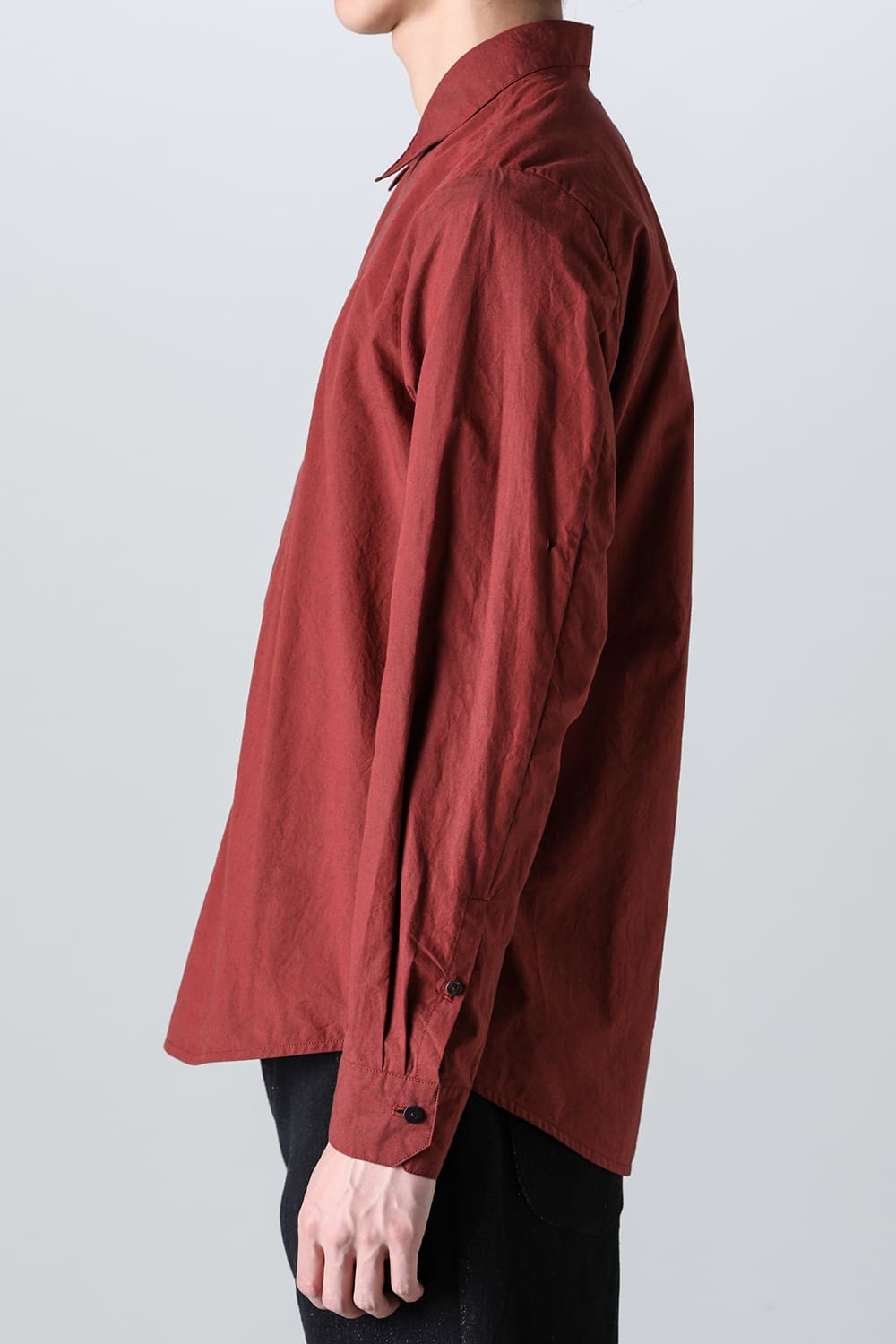 fly front shirt wine red - A