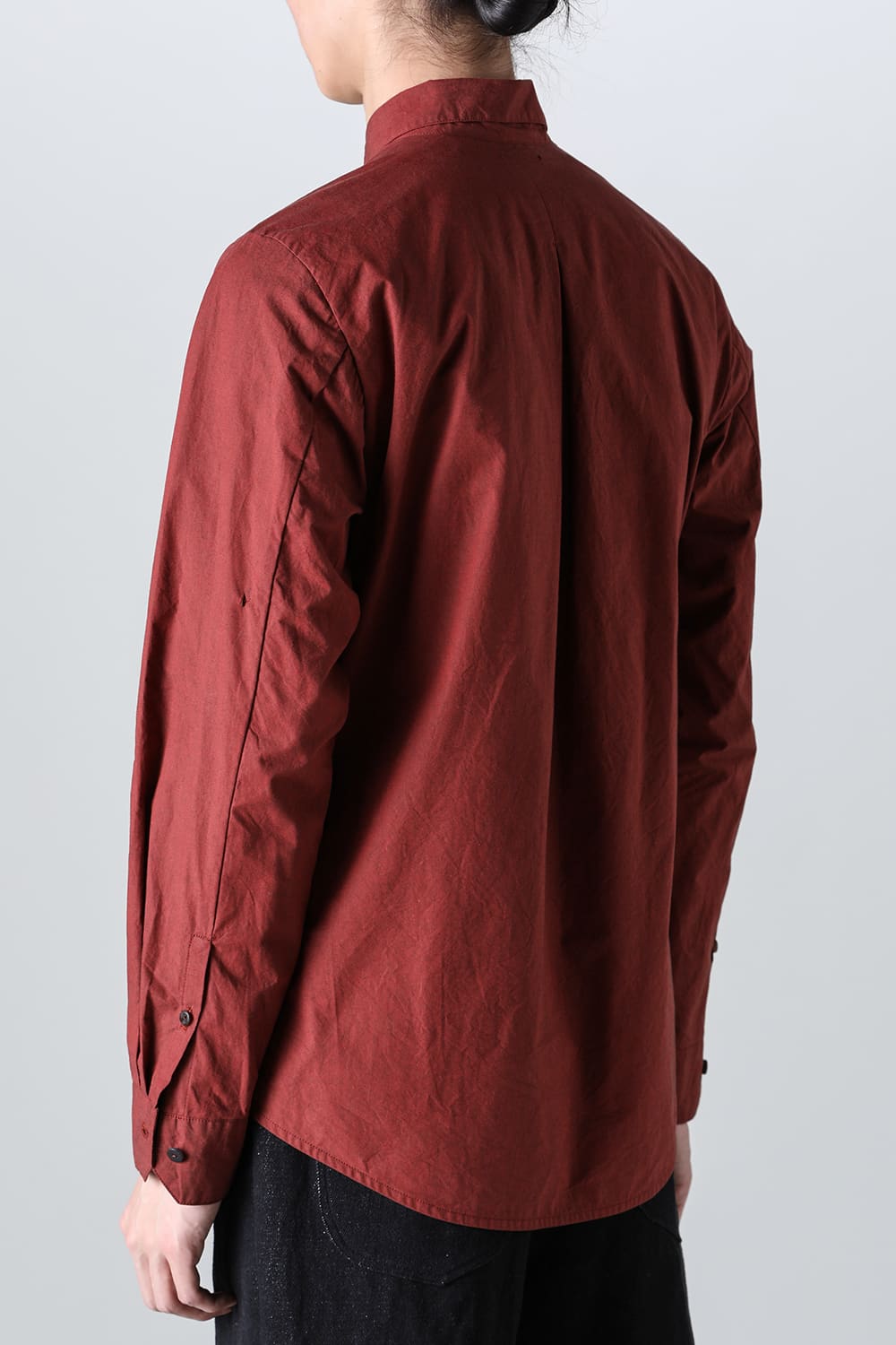 fly front shirt wine red - A