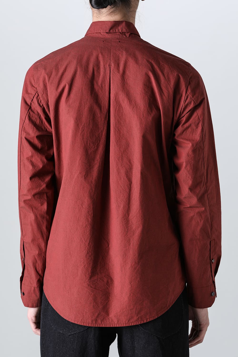 fly front shirt wine red - A