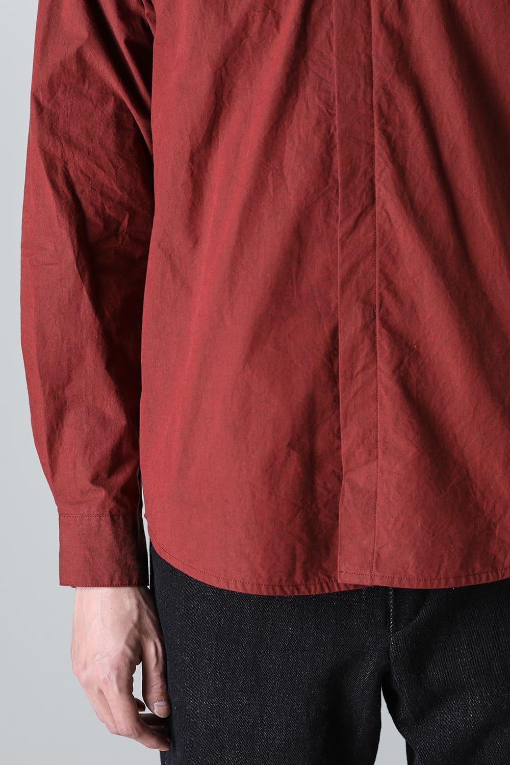 fly front shirt wine red - A