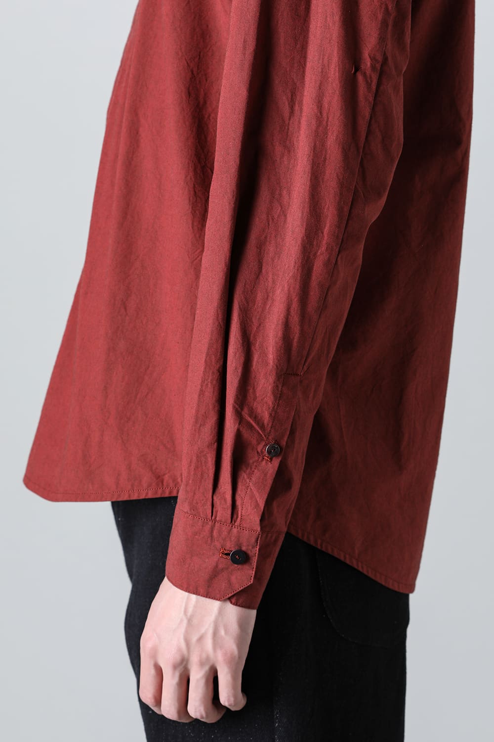 fly front shirt wine red - A