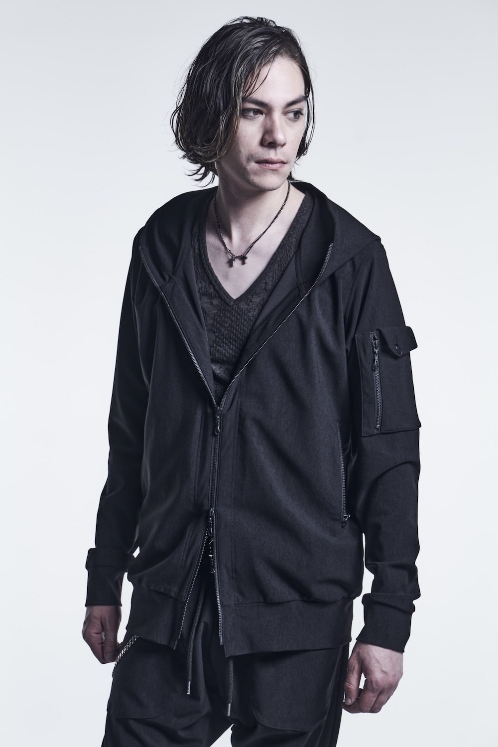 Hoodie Black/Black Print