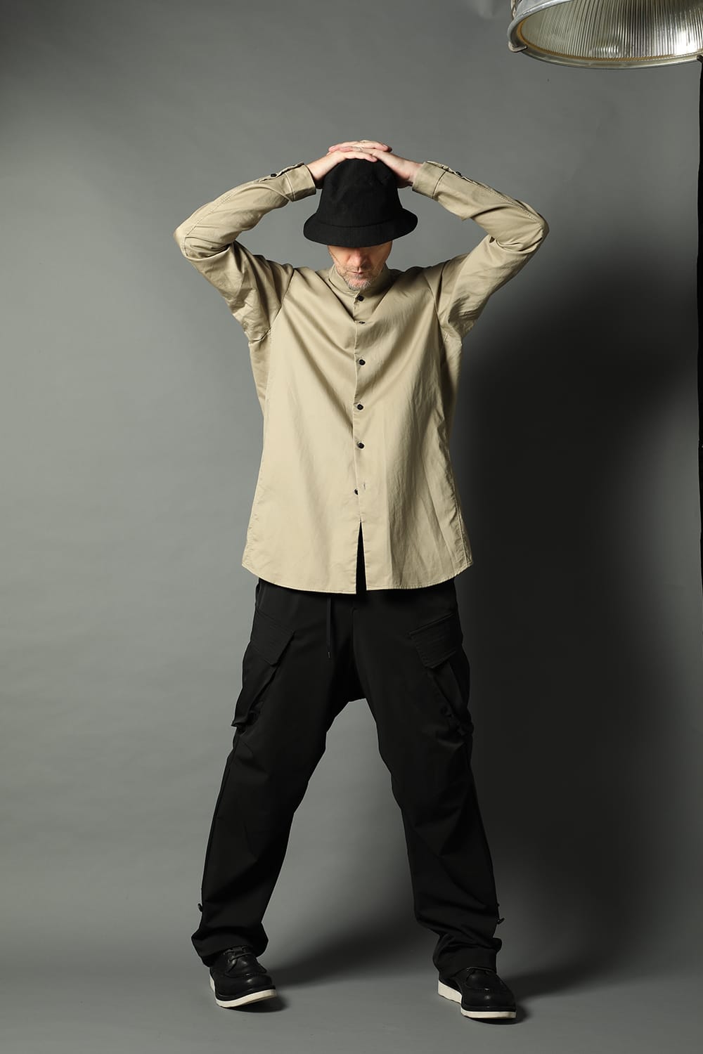 シャツ 200/2 コットン ダブルウィーブ  ベージュ