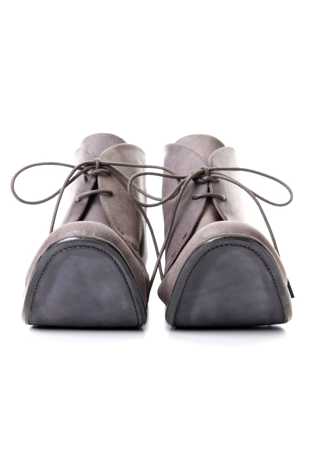 Guidi Reverse Calf Leather Back Zip Ankle Boots Purple Gray