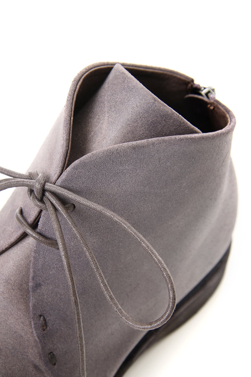 Guidi Reverse Calf Leather Back Zip Ankle Boots Purple Gray