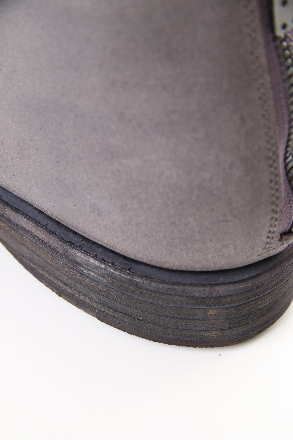 Guidi Reverse Calf Leather Back Zip Ankle Boots Purple Gray