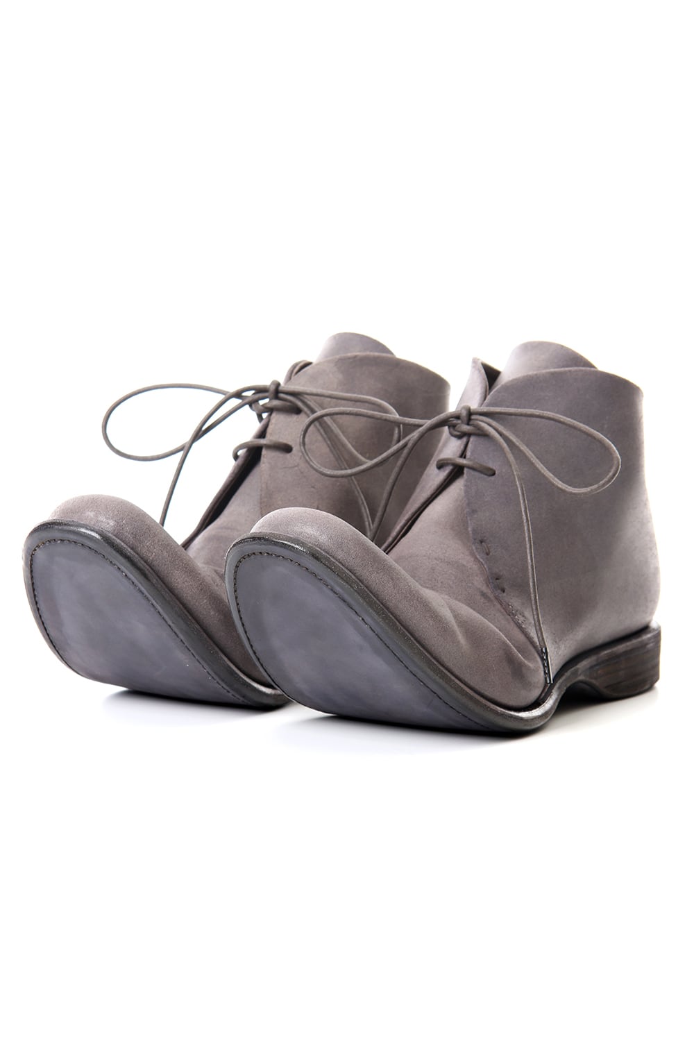 Guidi Reverse Calf Leather Back Zip Ankle Boots Purple Gray