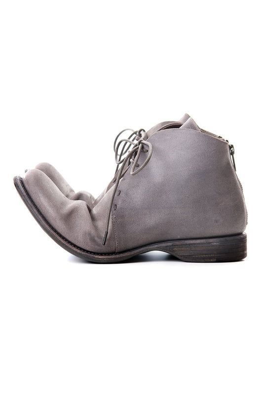 Guidi Reverse Calf Leather Back Zip Ankle Boots Purple Gray