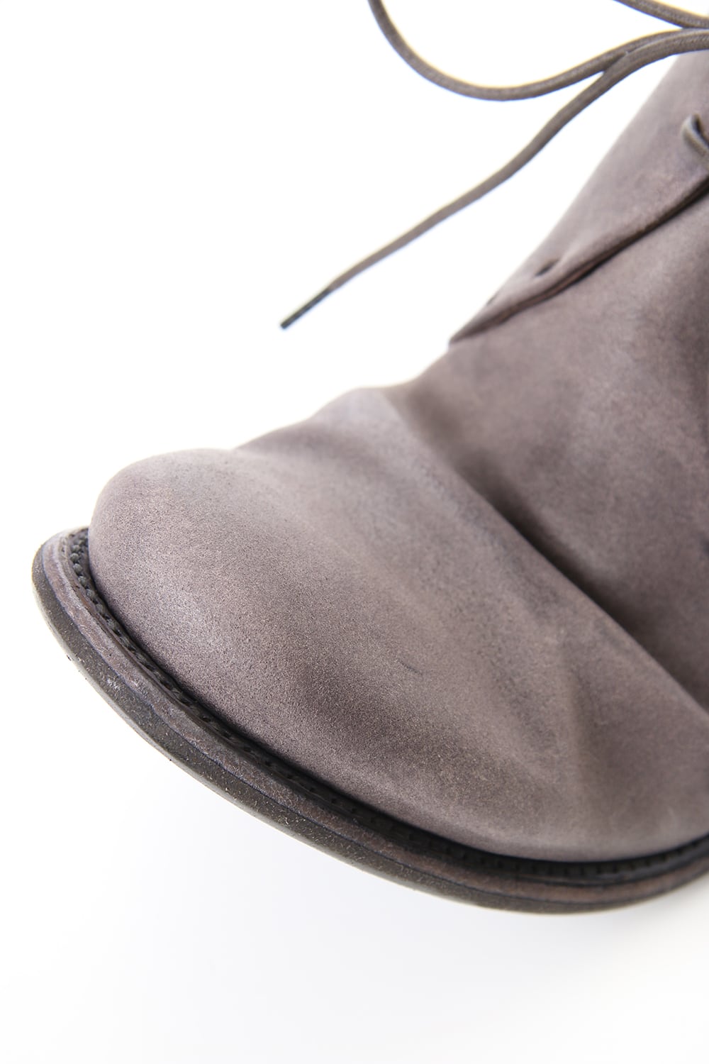 Guidi Reverse Calf Leather Back Zip Ankle Boots Purple Gray