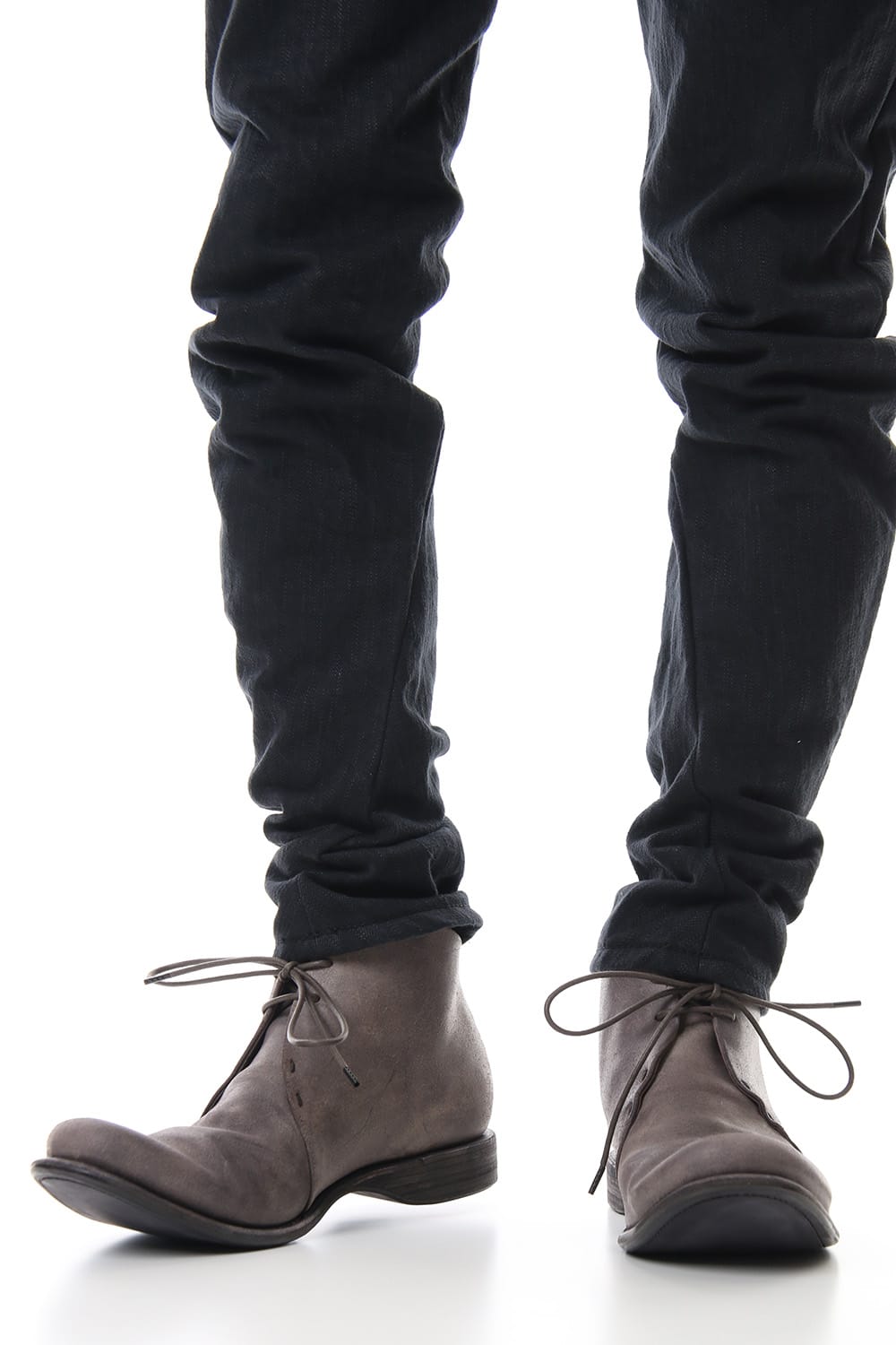 Guidi Reverse Calf Leather Back Zip Ankle Boots Purple Gray