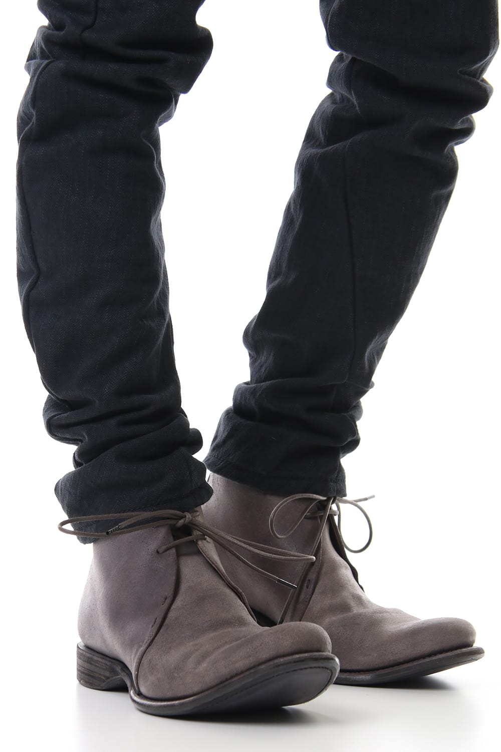 Guidi Reverse Calf Leather Back Zip Ankle Boots Purple Gray